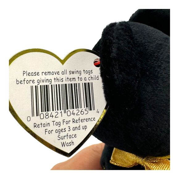 Ty Beanie Baby Babies THE END Plush Black Teddy Bear RETIRED Stuffed Toy Animal - Picture 9 of 11